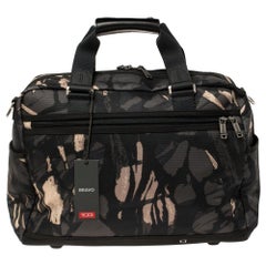 TUMI Black Camouflage Fabric and Leather Alpha Bravo Hunter Satchel