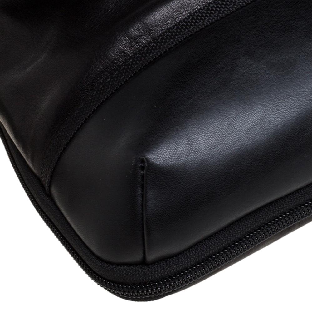 TUMI Black/Dark Brown Leather Annapolis Zip Flap Messenger Bag 1