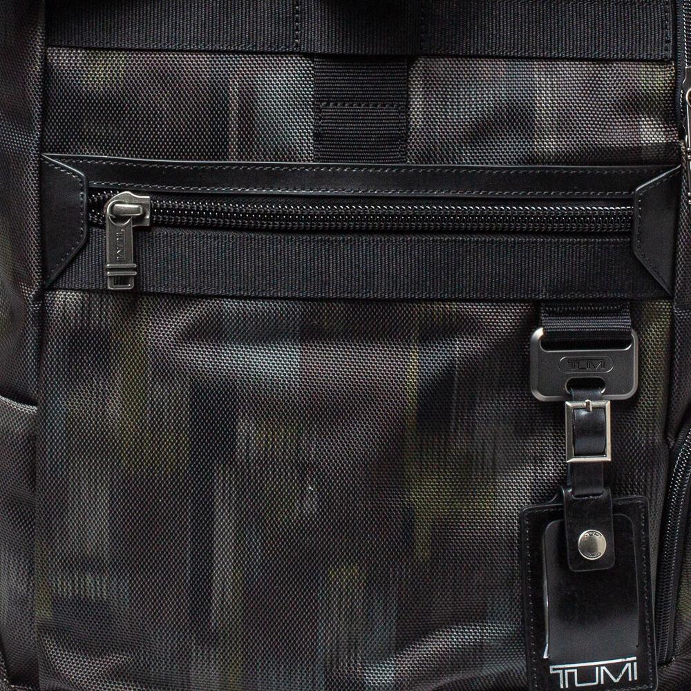 TUMI Black/Khaki Nylon Birch Roll Top Backpack 3
