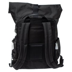 TUMI Black/Khaki Nylon Birch Roll Top Backpack