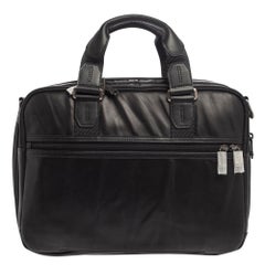 TUMI Black Leather Alpha Bravo Albany Slim Bag