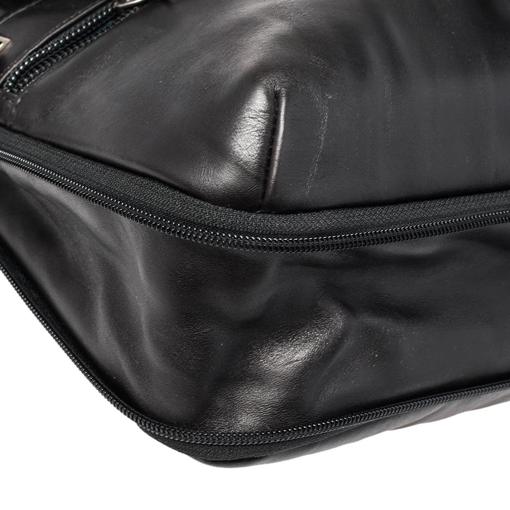 Women's Tumi Black Leather Alpha Bravo Arnold Expandable Messenger Bag
