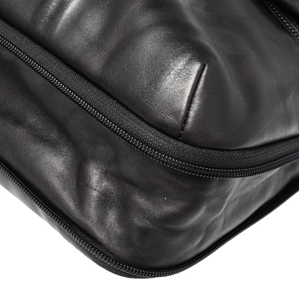 Tumi Black Leather Alpha Bravo Arnold Expandable Messenger Bag 1