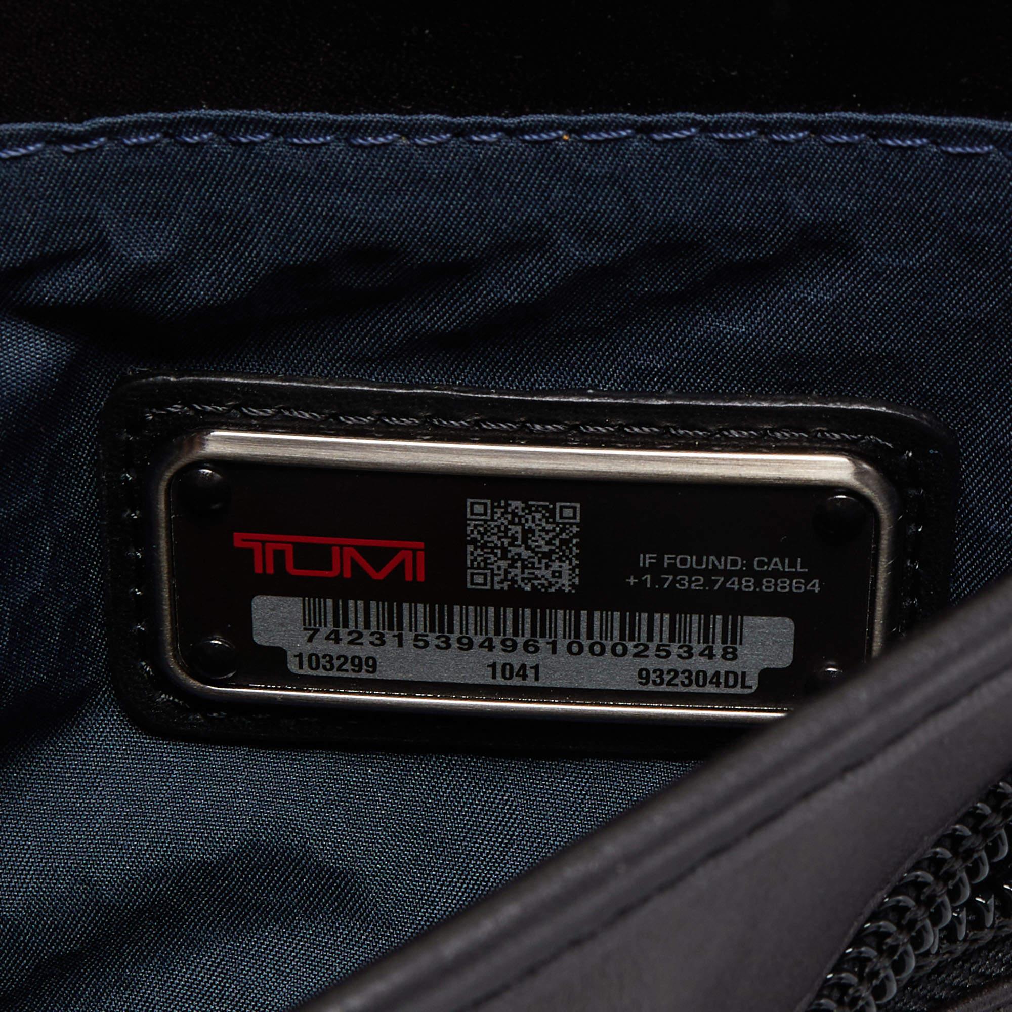 Tumi Black Leather Alpha Bravo Arnold Zip Flap Expandable Messenger Bag 3