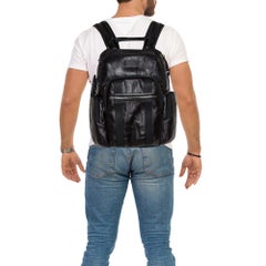 TUMI Black Leather Alpha Bravo Nellis Backpack