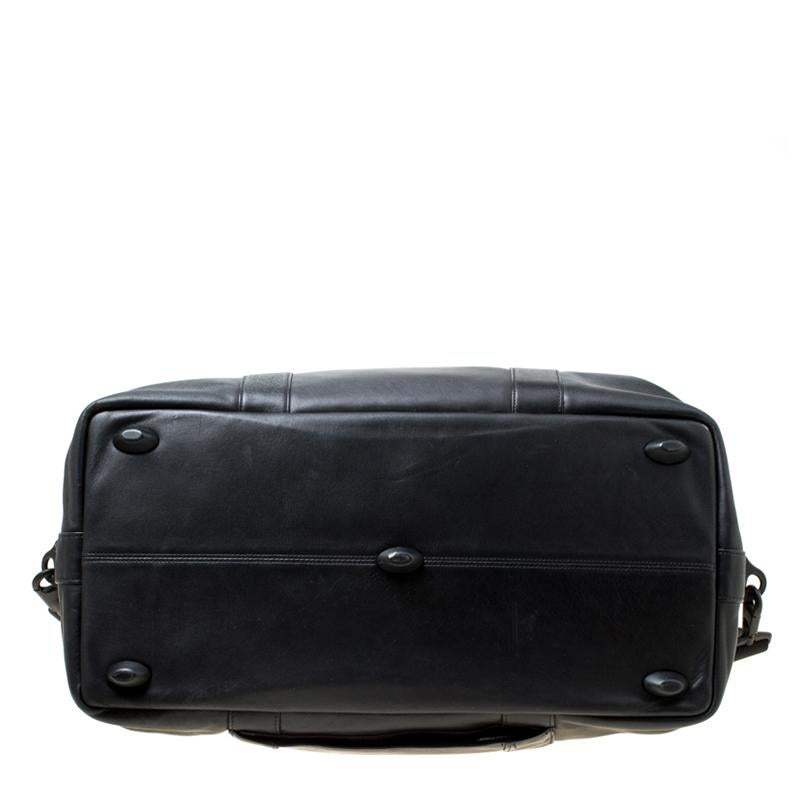 TUMI Black Leather Alpha II Duffel Bag 3