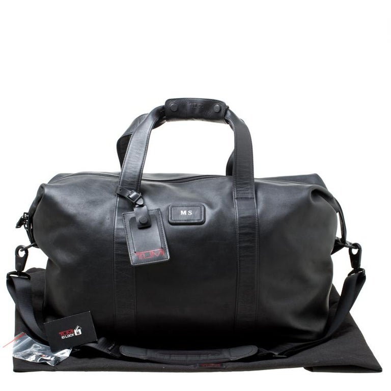 TUMI Black Leather Alpha II Duffel Bag For Sale at 1stDibs