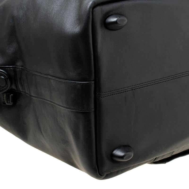 TUMI Black Leather Alpha II Duffel Bag 1