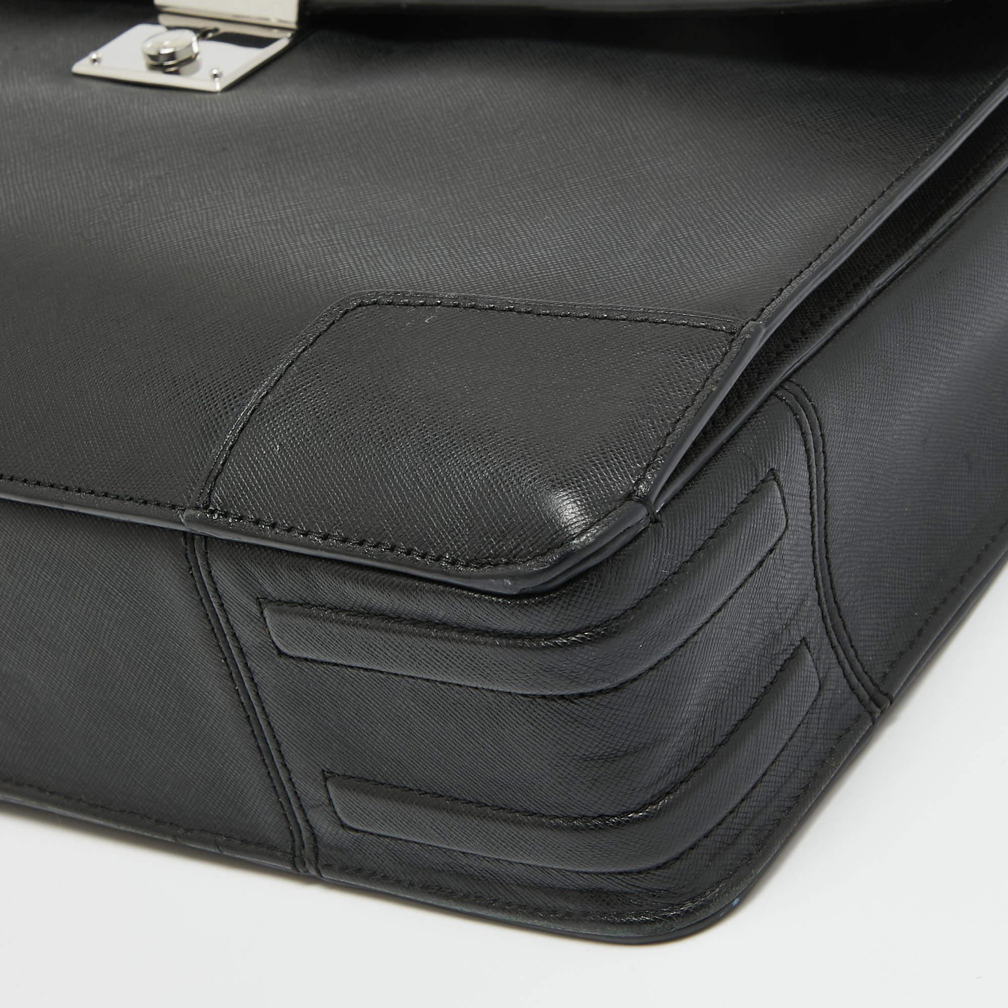 TUMI Black Leather Astor Dorilton Briefcase 1