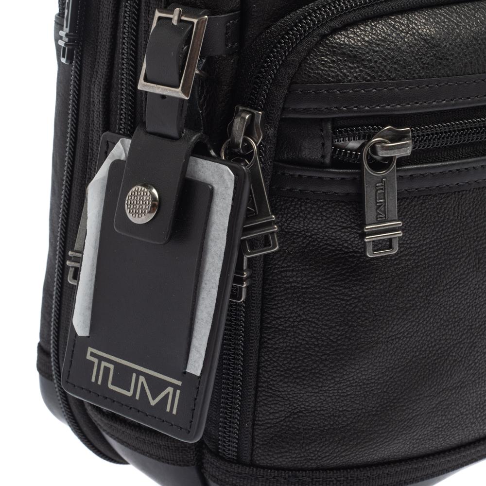 Tumi Schwarzes Leder Bingham Expandable Aktentasche 3