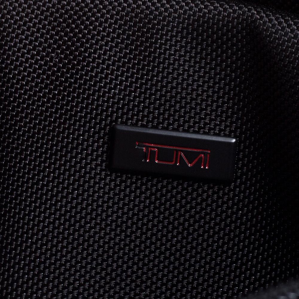 TUMI Black Leather Expandable Organizer Computer Briefcase 1