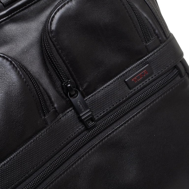 TUMI Black Leather Expandable Organizer Computer Briefcase at 1stDibs