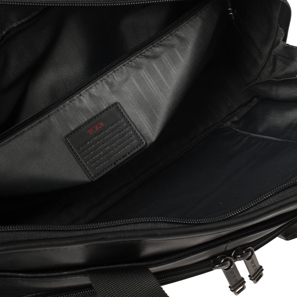 TUMI Black Leather Gen 4.2 Slim Deluxe Portfolio Bag 4
