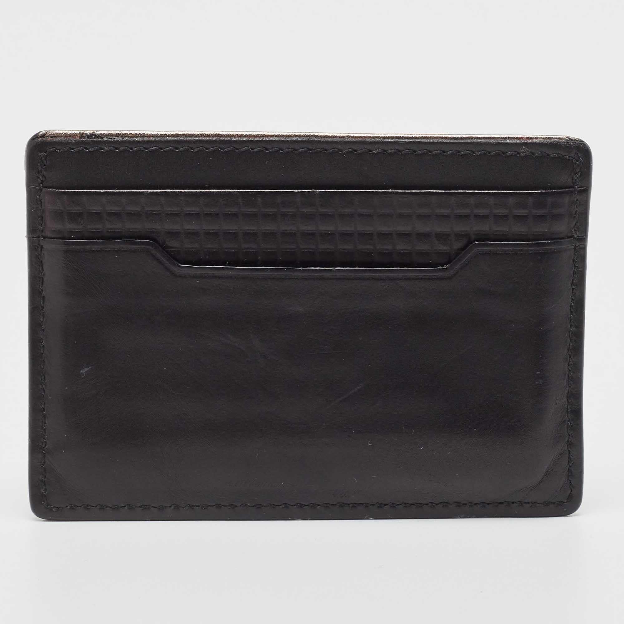 Tumi Black Leather Logo Card Holder For Sale 1