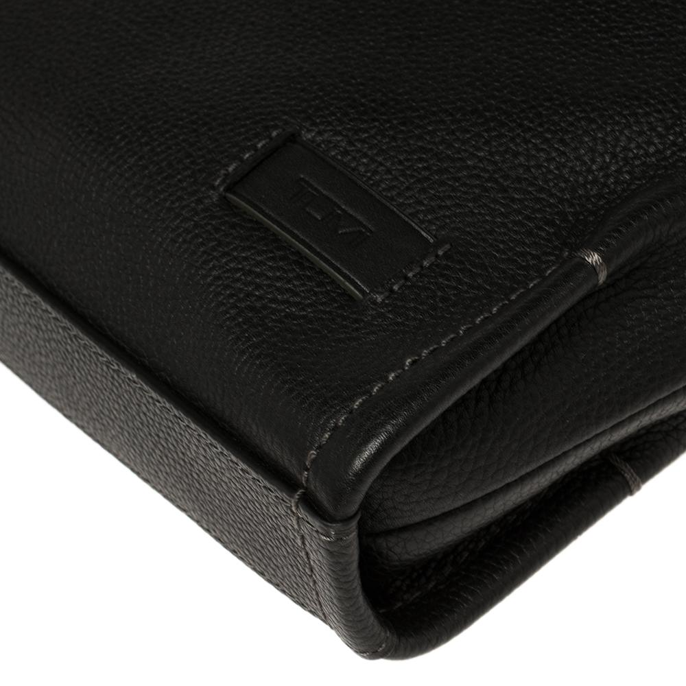 TUMI Black Leather Stratton Crossbody Bag 5