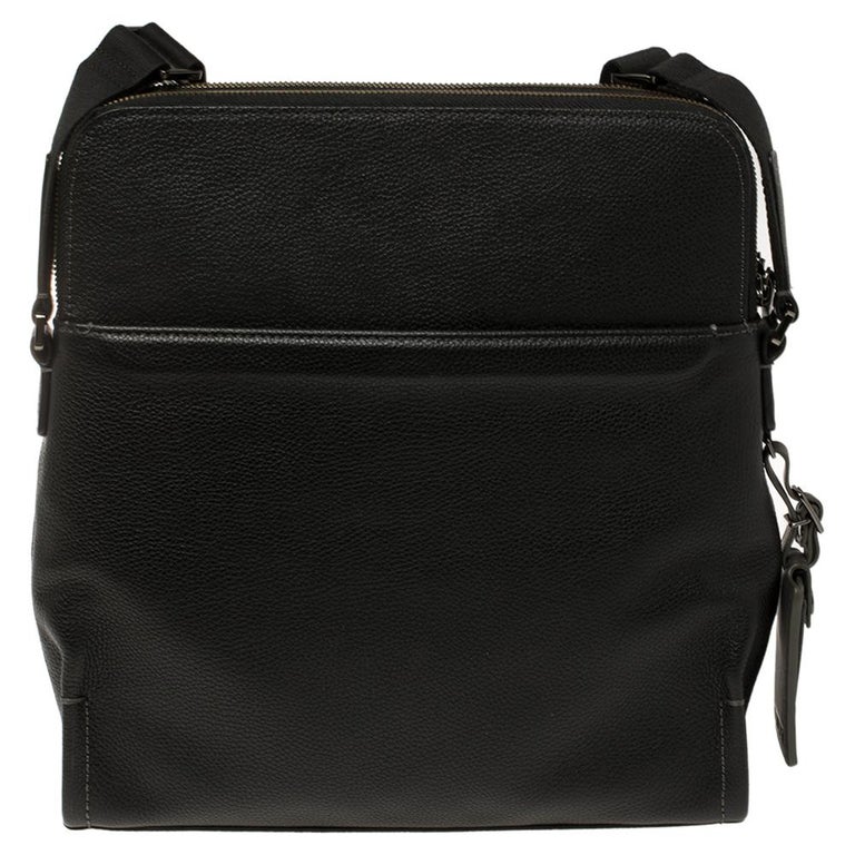 TUMI Black Leather Stratton Crossbody Bag at 1stDibs