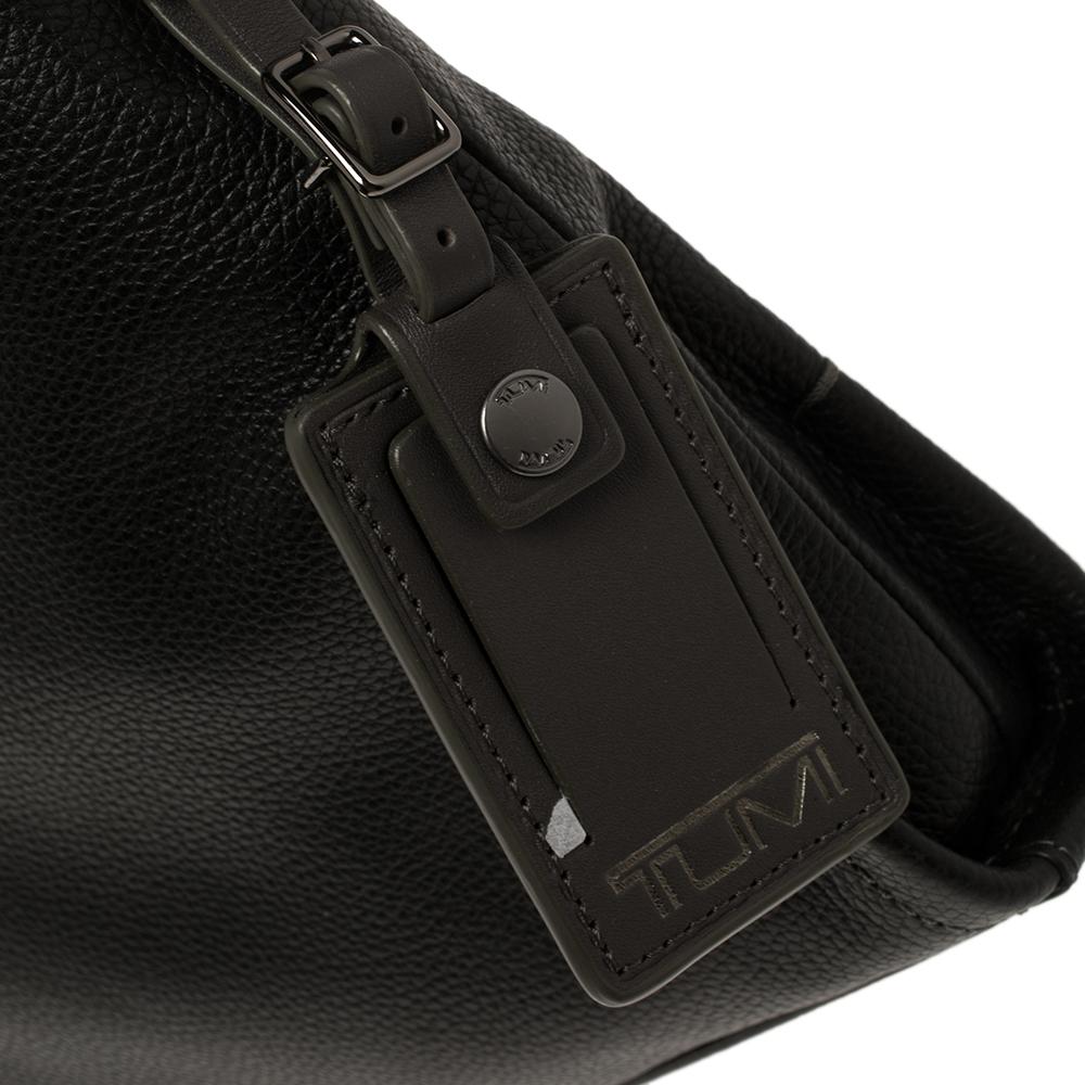 TUMI Black Leather Stratton Crossbody Bag 3