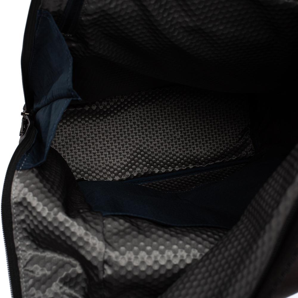 TUMI Black/Metallic Bronze Leather Alpha Bravo London Roll Top Backpack 2