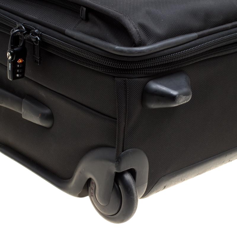 Tumi Black Nylon 2 Wheeled Expandable Carry on Luggage Bag For Sale at