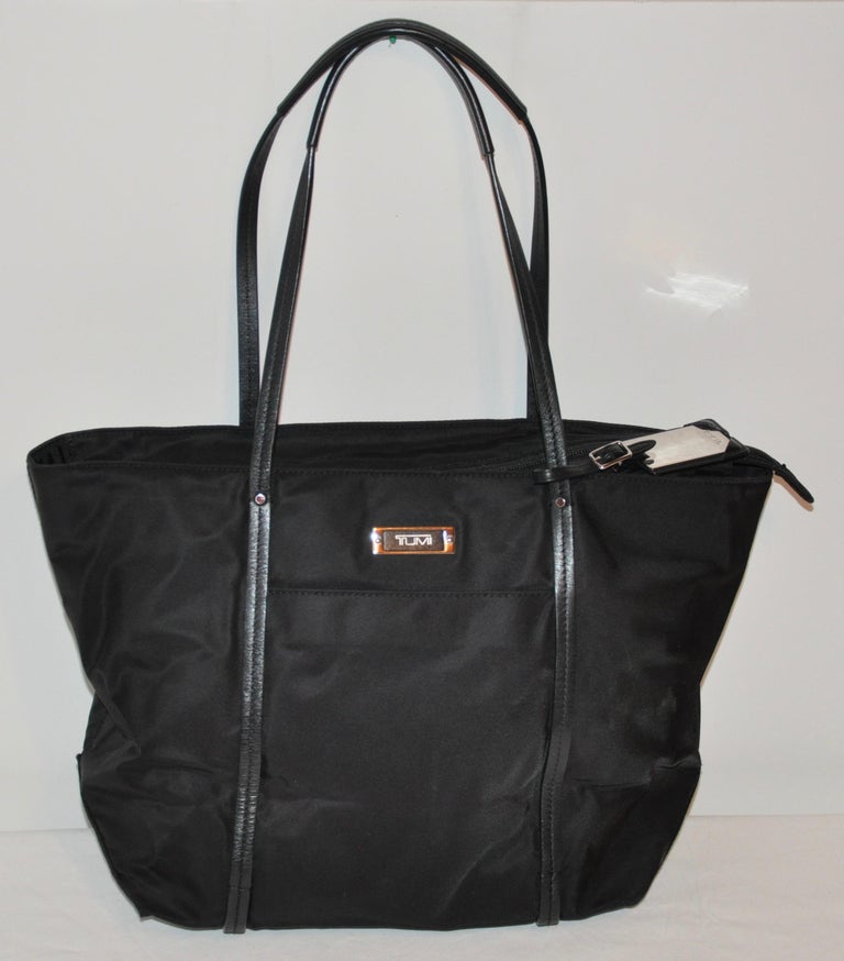 Tumi Black Nylon Accented with Black Calfskin Travel Tote For Sale at  1stDibs