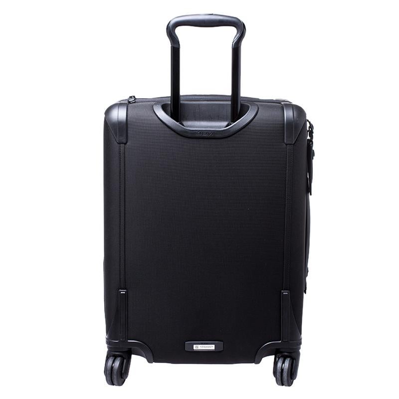 Say hello to your new travelling partner from Tumi. This suitcase has been crafted from nylon and equipped with one main zipped compartment and two zip pockets on the front. The interior is lined with fabric and the main compartment has enough space