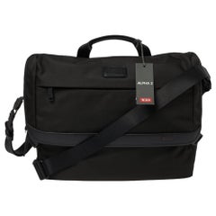 Tumi Black Nylon Alpha Flap Laptop Bag