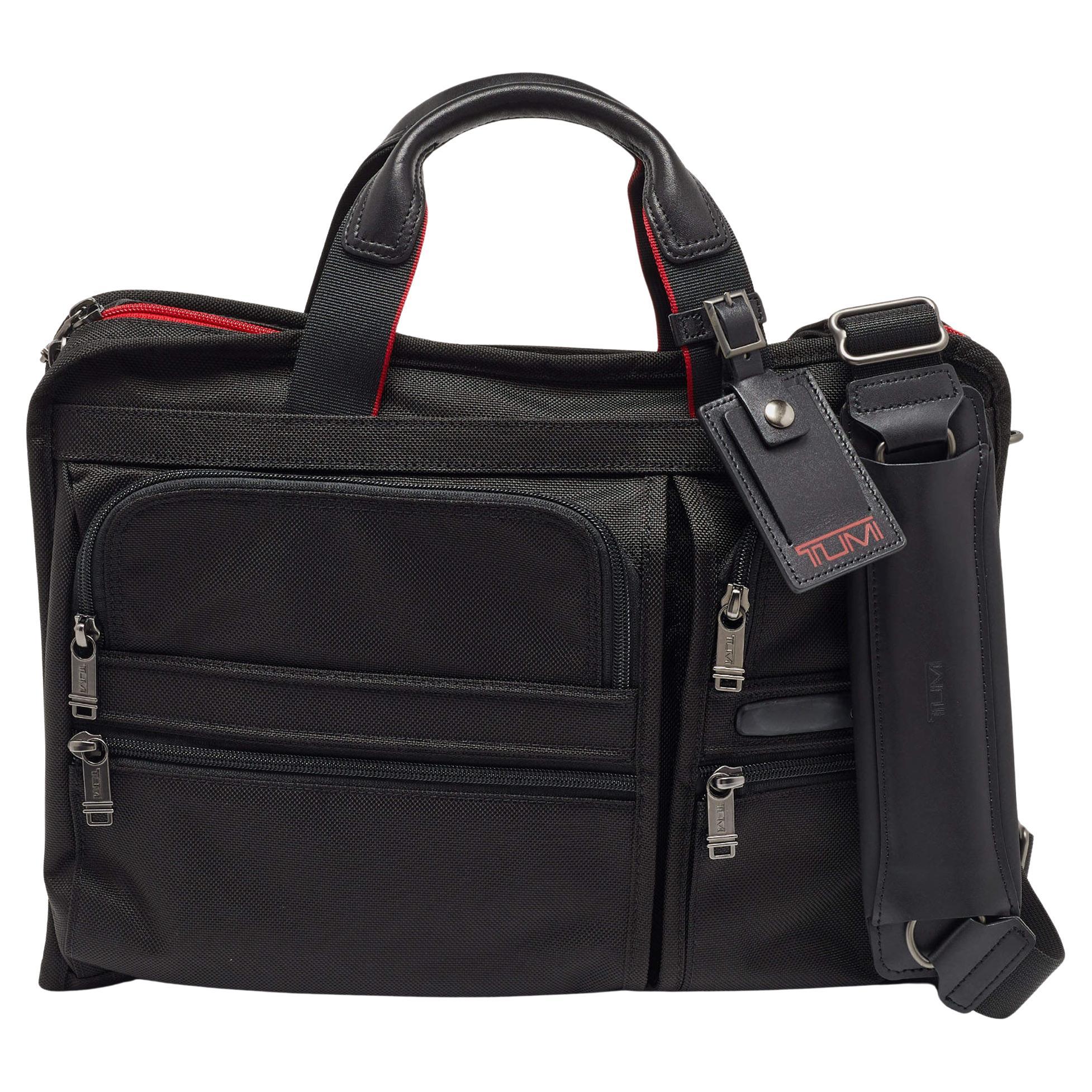Tumi Black Nylon Alpha T-Pass Expandable Laptop Briefcase
