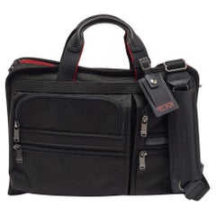 Tumi Black Nylon Alpha T-Pass Expandable Laptop Briefcase