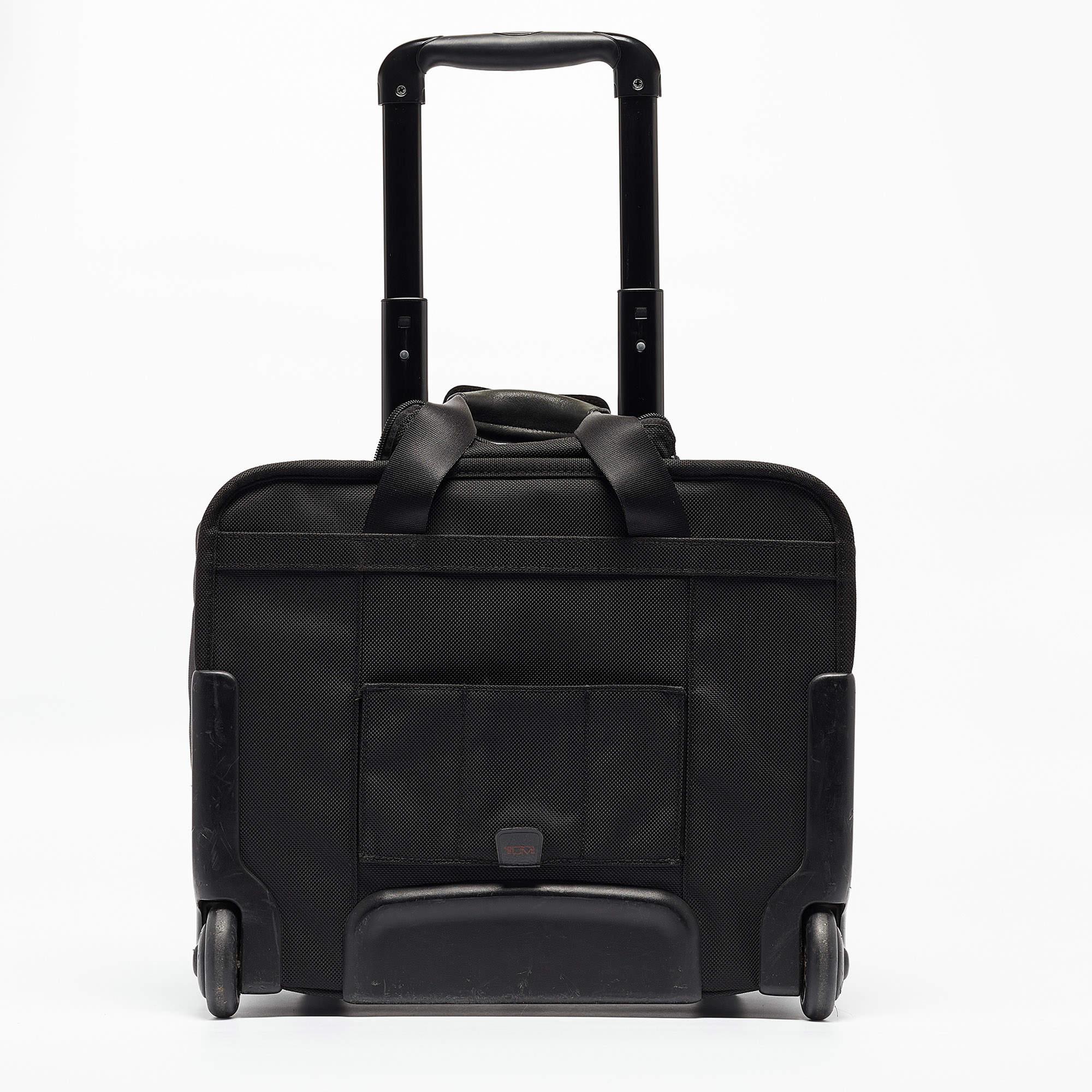 Men's TUMI Black Nylon Alpha Wheeled T-Pass Compact Brief Trolley