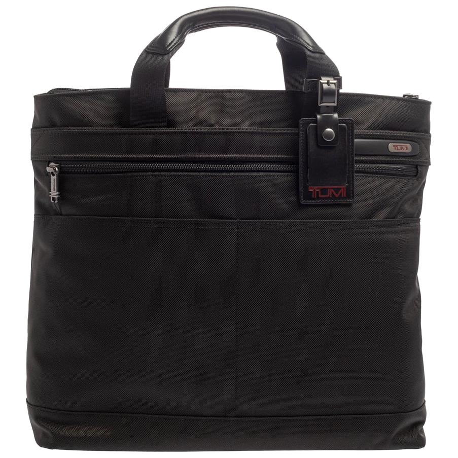 Tumi Black Nylon and Leather Companion Tote