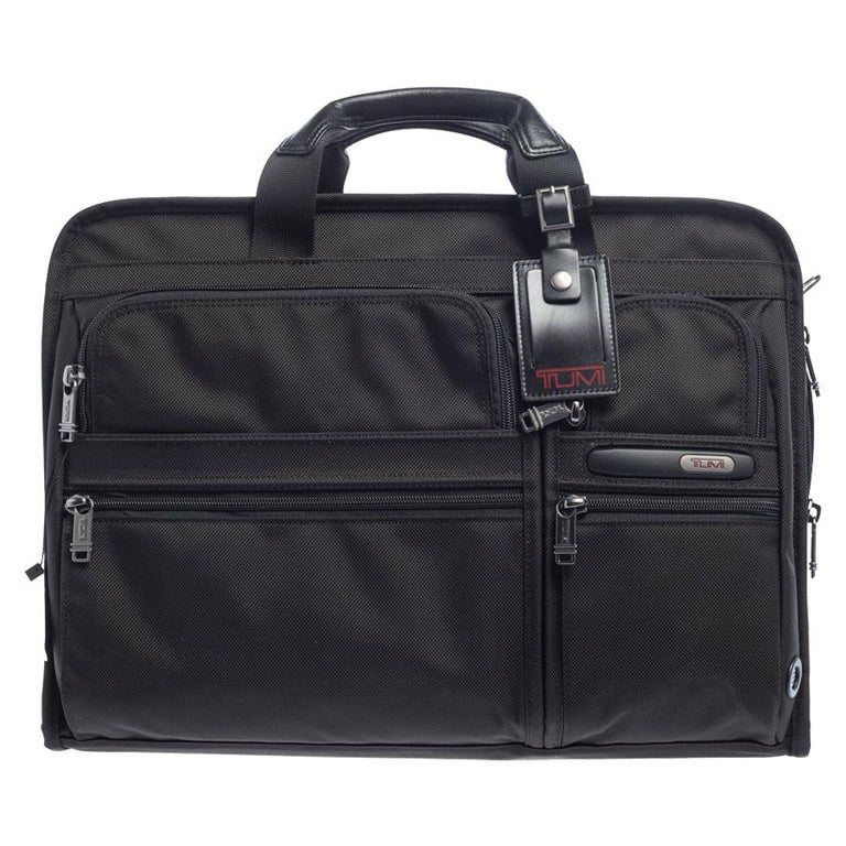 Tumi Black Nylon and Leather Large DFO Compact Screen Laptop Briefcase at  1stDibs