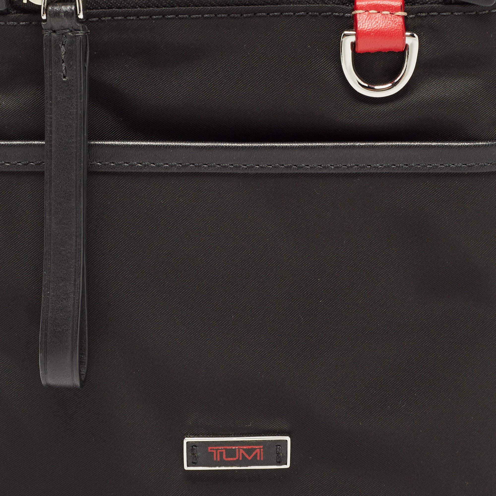 TUMI Black Nylon and Leather Pouch For Sale 1