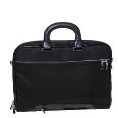 Tumi Black Nylon and Leather T-Pass Kennedy Deluxe Brief Laptop Bag