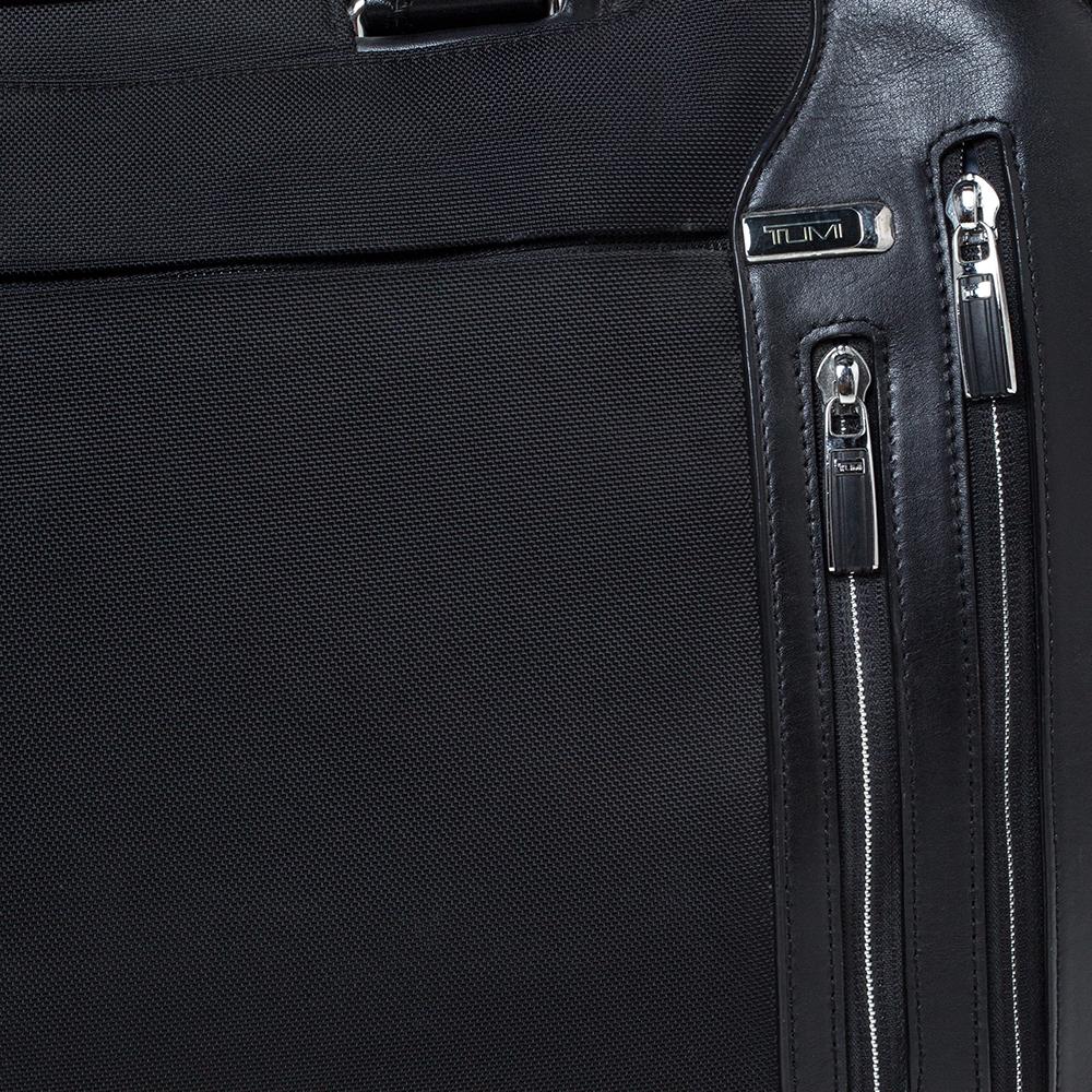 Tumi Black Nylon and Leather T-Pass Kennedy Deluxe Brief Laptop Bag 3
