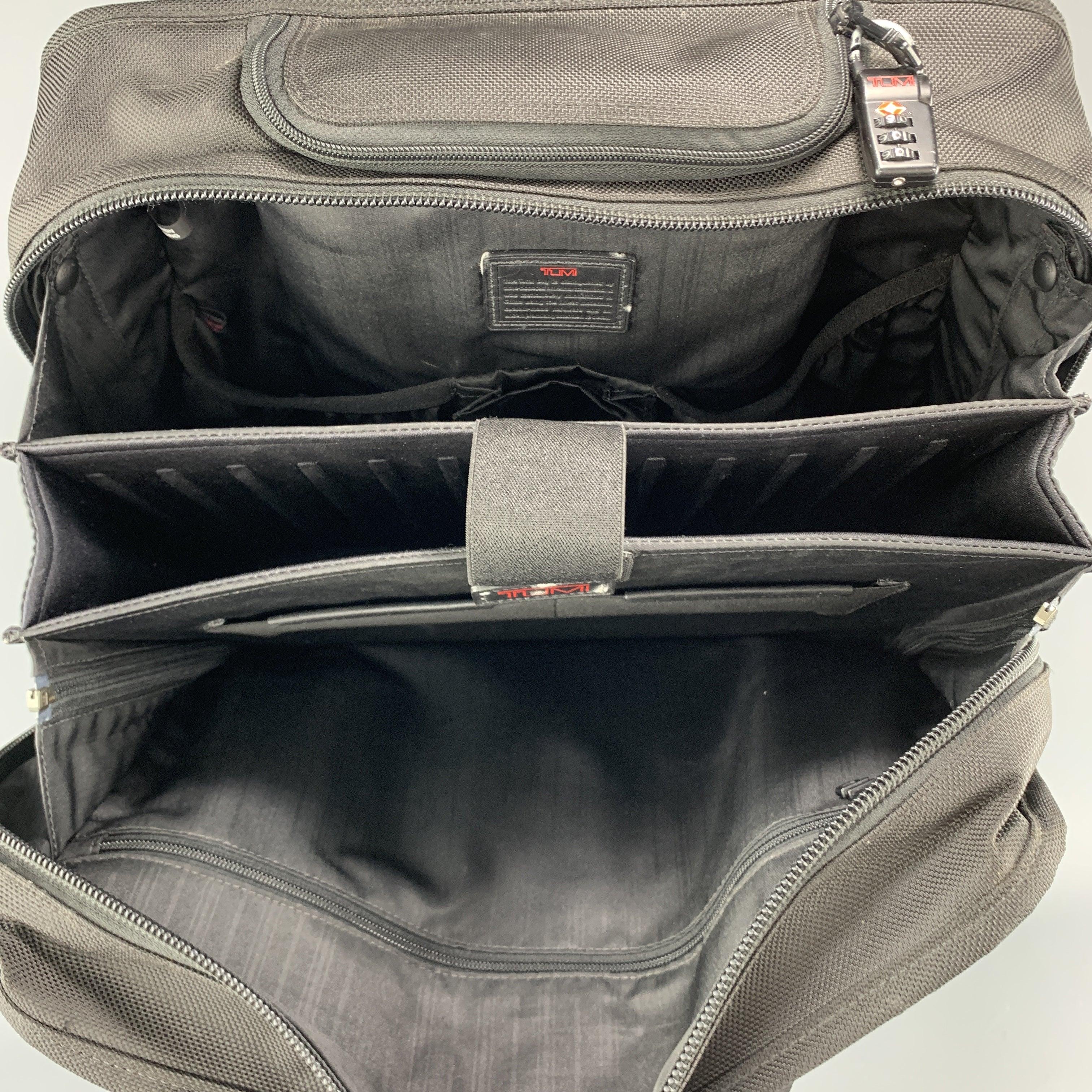 TUMI Black Nylon Canvas Roller Suitcase For Sale 5