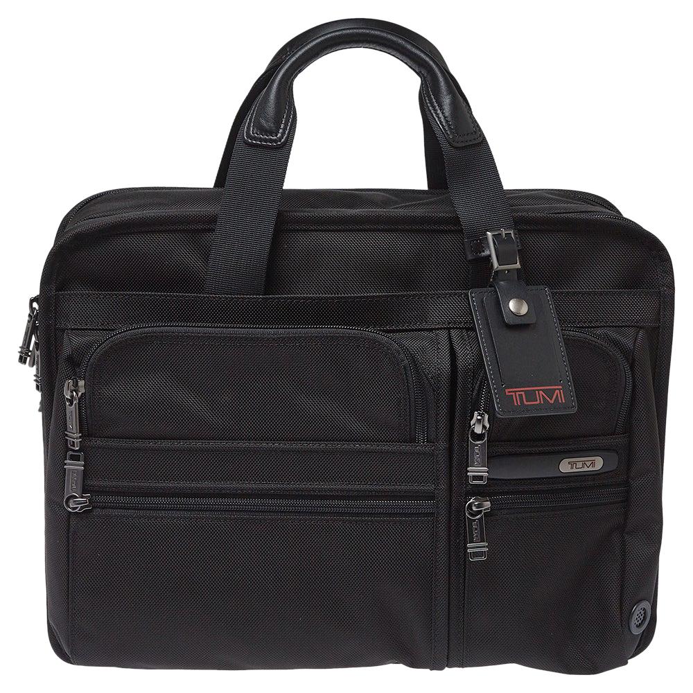 TUMI Black Nylon Gen 4.2 Expandable Organizer Laptop Briefcase