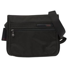 Used Tumi Black Nylon Small DFO Flap Messenger Bag