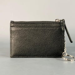 TUMI Black Silver Pebble Grain Leather Keyring Wallet
