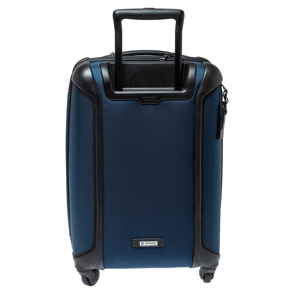 tumi blue luggage