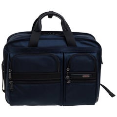 Tumi Blue/Black Nylon Three Way Briefcase Bag