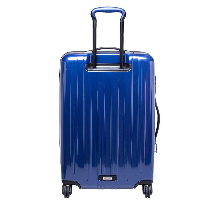 Say hello to your new travelling partner from Tumi. This suitcase has been crafted from PVC and equipped with one main zipped compartment. The interior is lined with nylon and has enough space to house garments and other essentials. It is finished