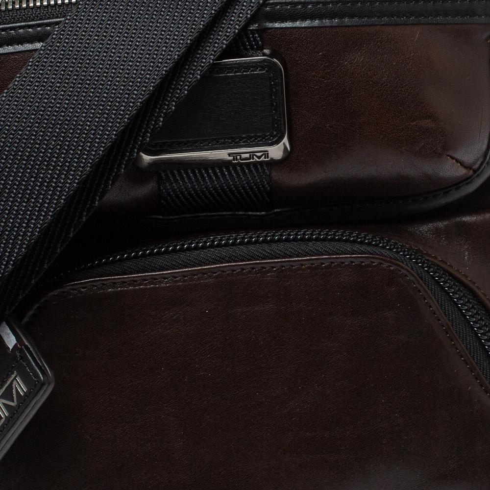 Tumi Brown/Black Leather Barton Crossbody Bag 1