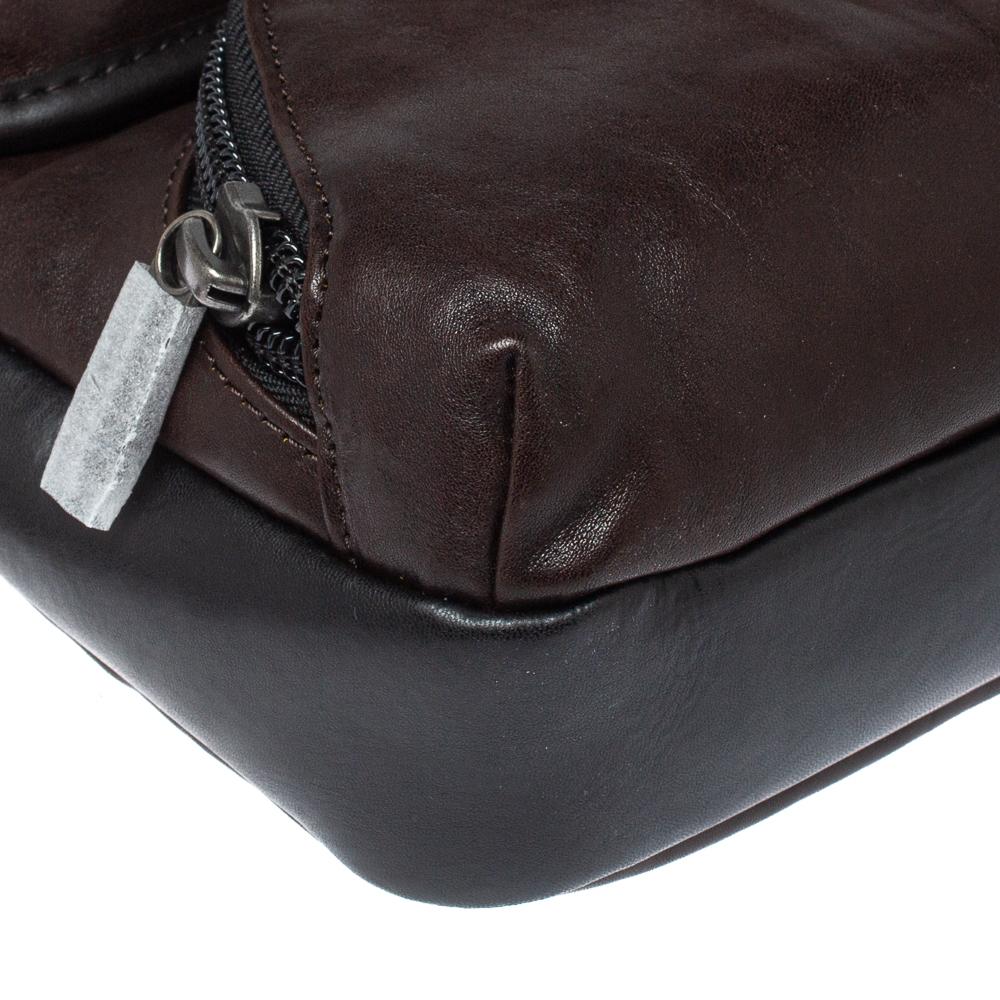 Tumi Brown/Black Leather Barton Crossbody Bag 3