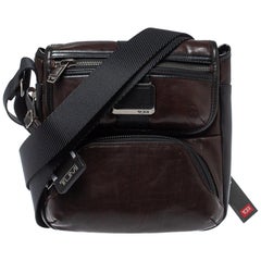 Tumi Brown/Black Leather Barton Crossbody Bag