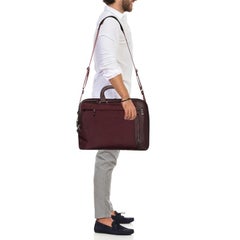 Tumi Burgundy Nylon T-Pass Kennedy Deluxe Brief Laptop Bag
