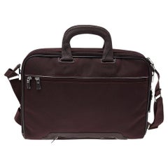 Tumi Burgundy Nylon T-Pass Kennedy Deluxe Brief Laptop Bag