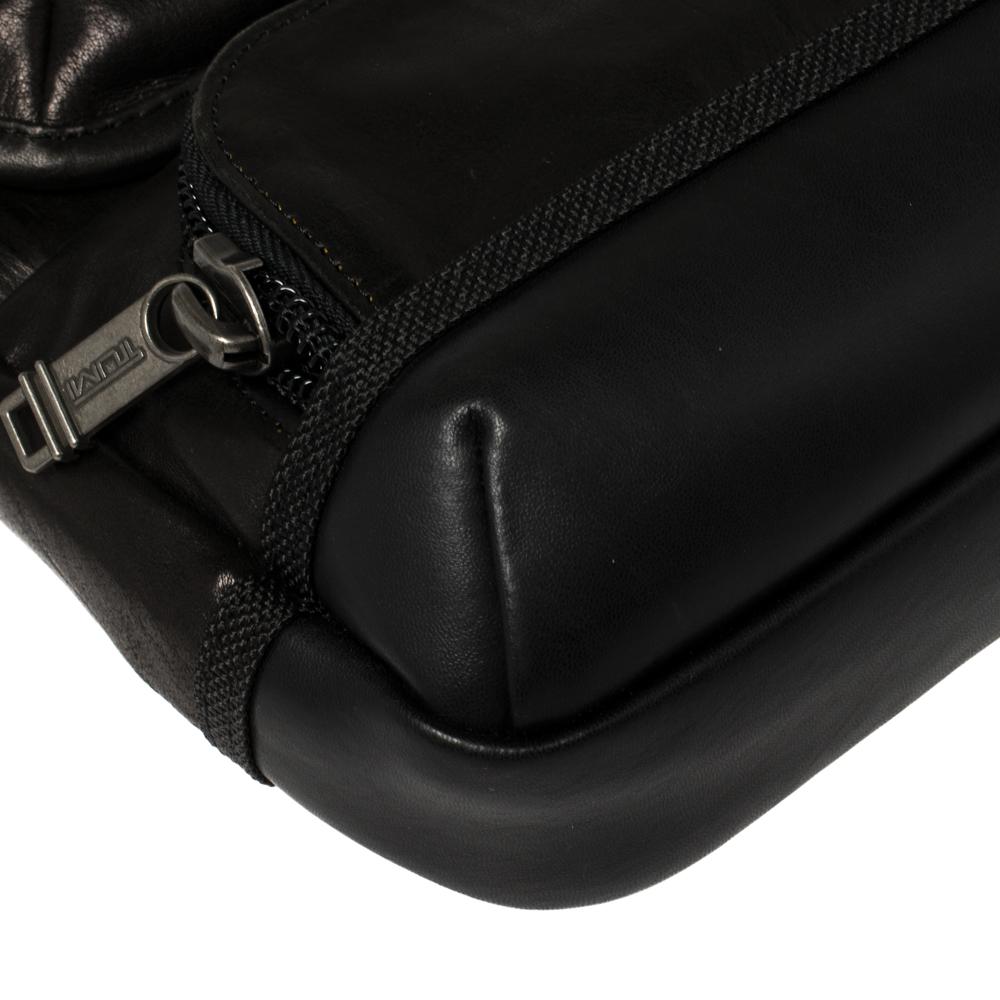 Tumi Dark Brown/Black Leather Alpha Bravo Barstow Messenger Bag 4