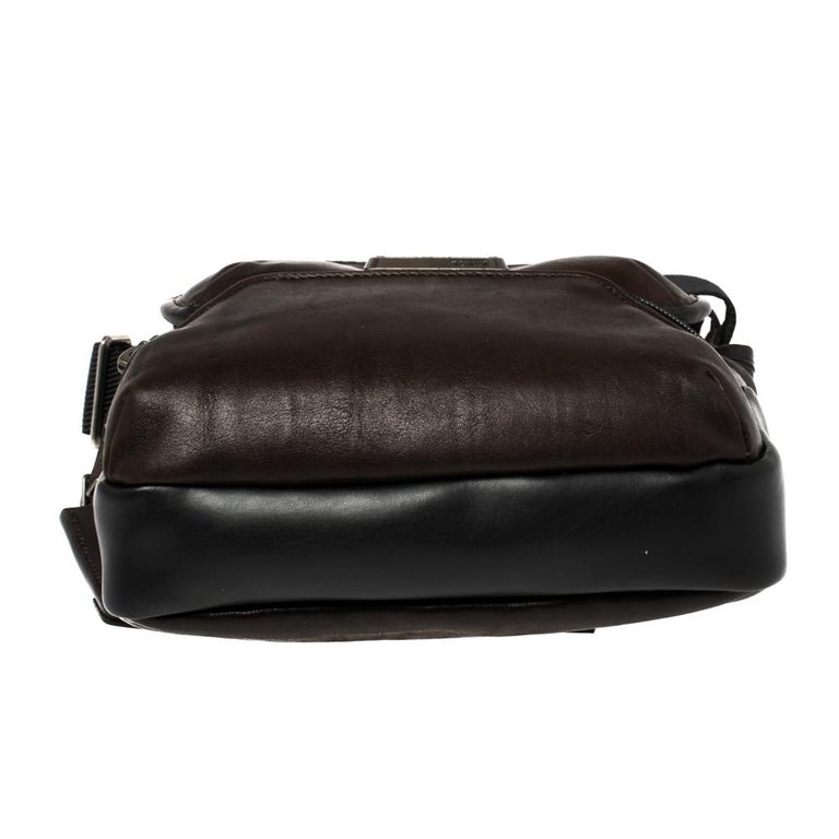 Tumi Dark Brown/Black Leather Barton Crossbody Bag at 1stDibs