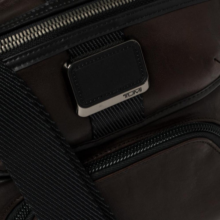 Tumi Dark Brown/Black Leather Barton Crossbody Bag at 1stDibs