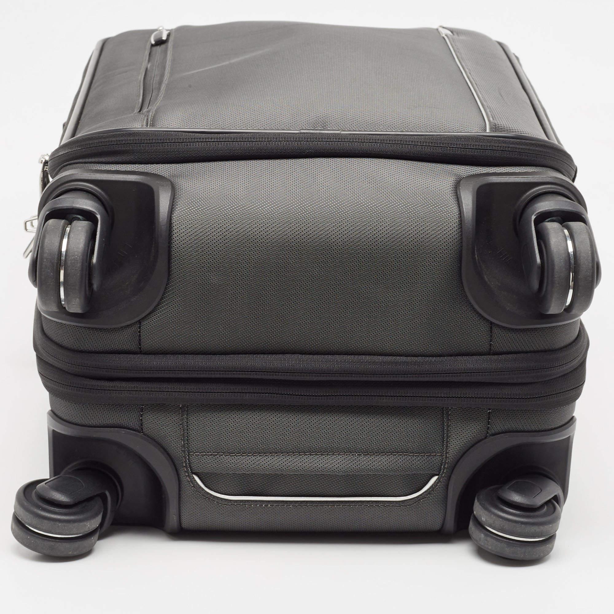 Men's TUMI Dark Grey Nylon 4 Wheeled Dual Access Arrive Carry-On Luggage